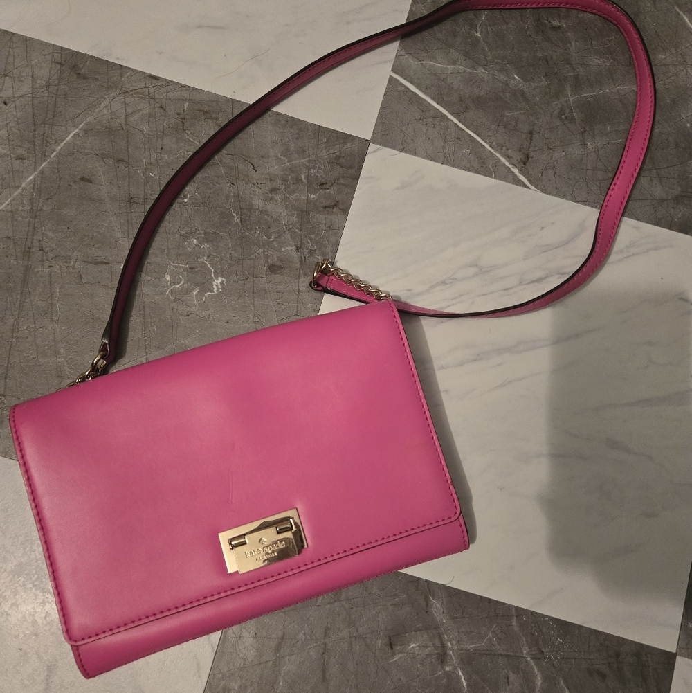 Pink Leather Crossbody Bag Kate Spade has Small Scratch On front